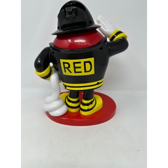M&M's World Red Fireman Firefighter Candy Dispenser 2000837648 Red Black Yellow - Picture 3 of 6